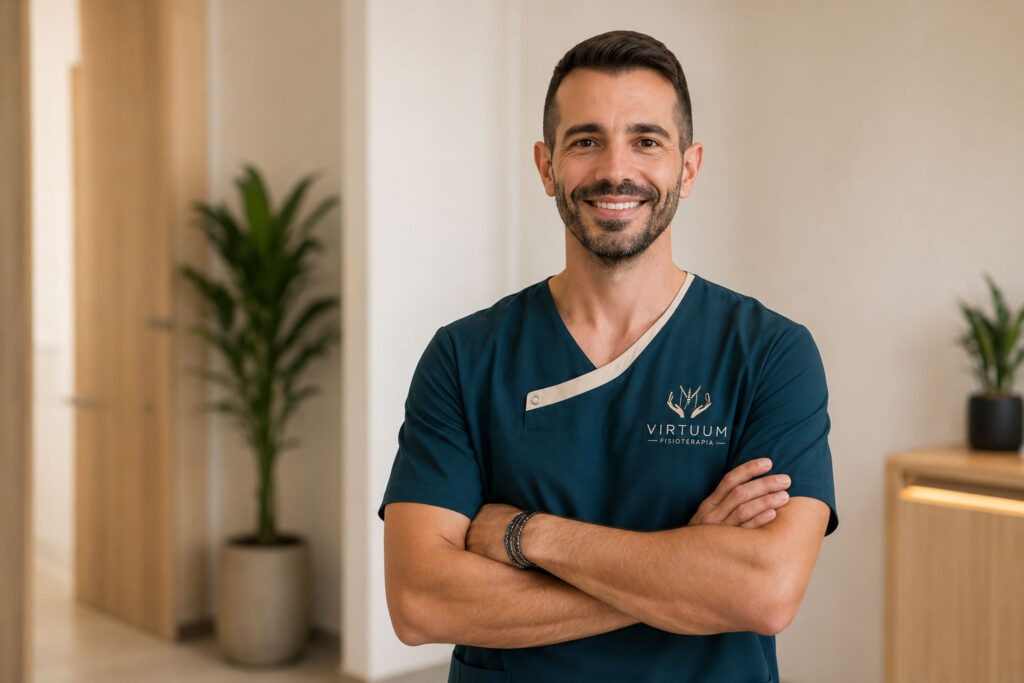 Víctor Gutiérrez Ruiz, fisioterapeuta de Virtuum Fisioterapia, en la clínica.
