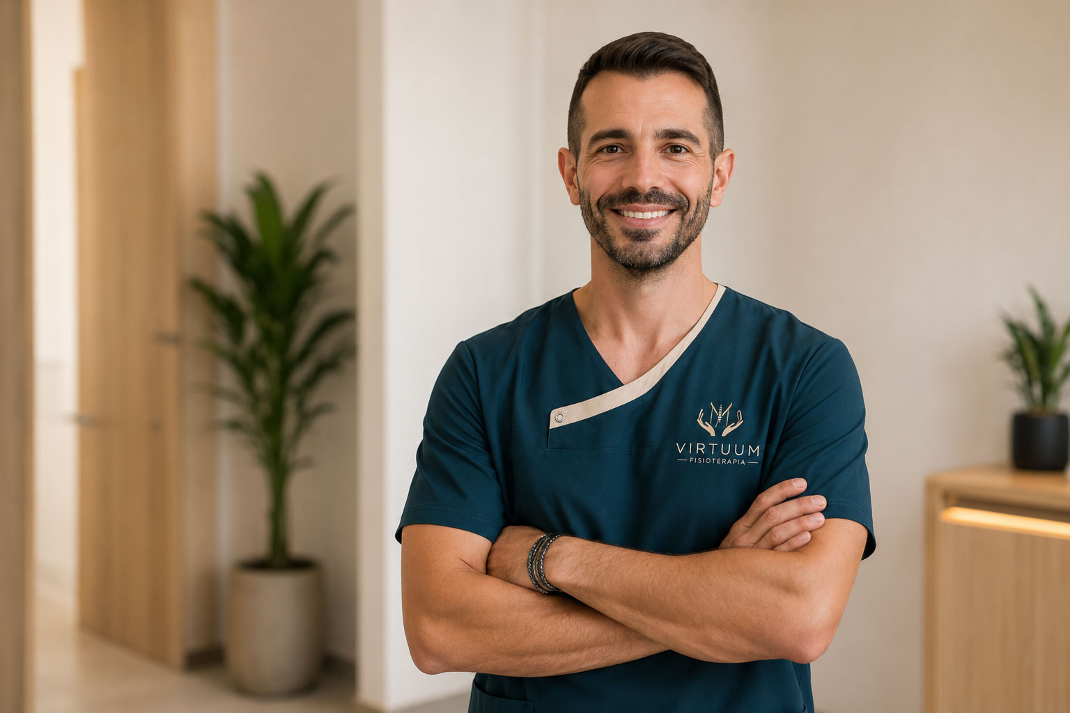 Víctor Gutiérrez Ruiz, fisioterapeuta de Virtuum Fisioterapia, en la clínica.